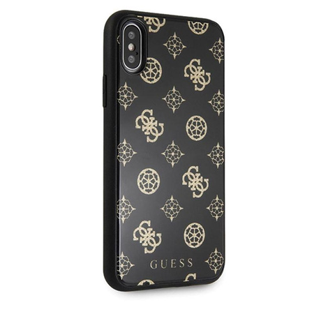 Guess Double Layer Glitter Case Peony G - Etui iPhone Xs / X (Black)