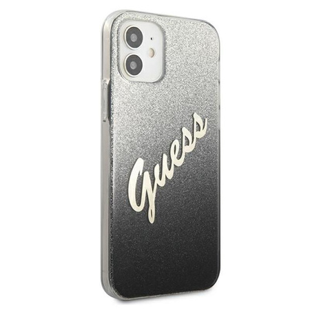 Guess Glitter Gradient Script - iPhone 12 mini case (black)