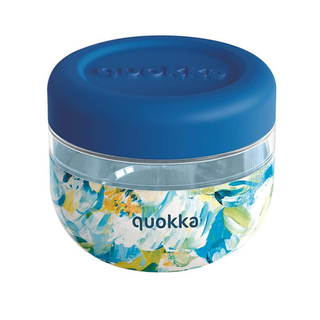 Quokka Bubble Food Jar - Plastová nádoba na jídlo / krabička na oběd 500 ml (Blue Peonies)