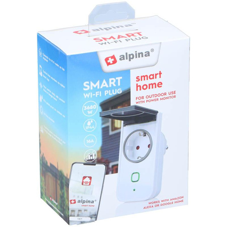 Alpina - Wi-Fi chytrá zásuvka s měřením spotřeby energie 230 V 3,7 kW