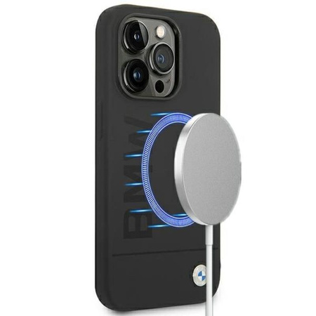 BMW Silikon Signature Logo Magsafe - iPhone 14 Pro Tasche (schwarz)