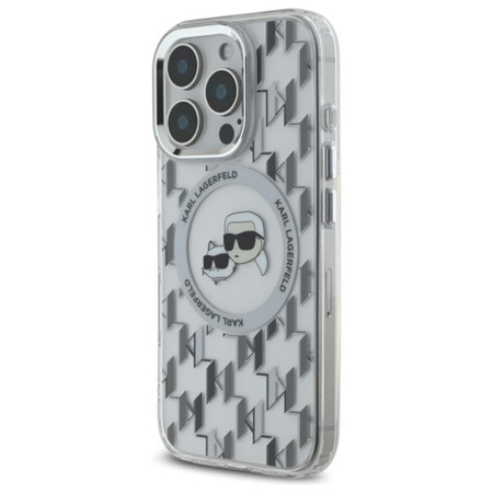 Karl Lagerfeld IML Monogramm Karl & Choupette Head MagSafe - iPhone 16 Pro Tasche (Transparent)