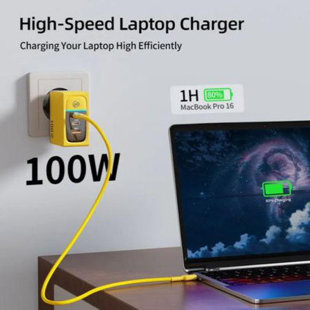 WEKOME WP-U155 Tint Series - Super rychlá nabíječka 2x USB-C a USB-A GaN 100W (žlutá)