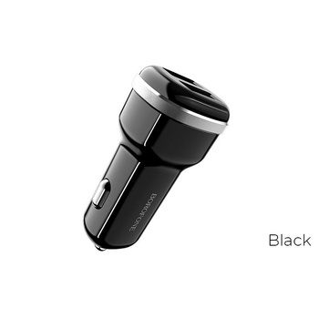 Borofone - ładowarka samochodowa 2x USB, czarny