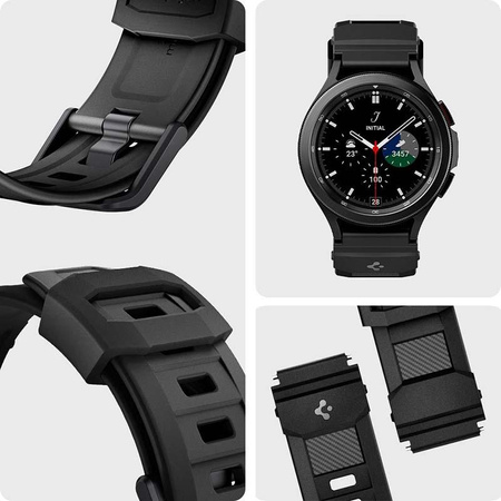 Spigen Rugged Band - Pasek do Samsung Galaxy 4 / 4 Classic / 5 / Active 2 / Huawei Watch GT 2 42 mm (Czarny)