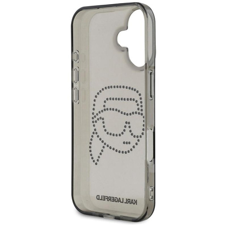 Karl Lagerfeld IML Rhinestones Karl Head - Case for iPhone 16 (black)