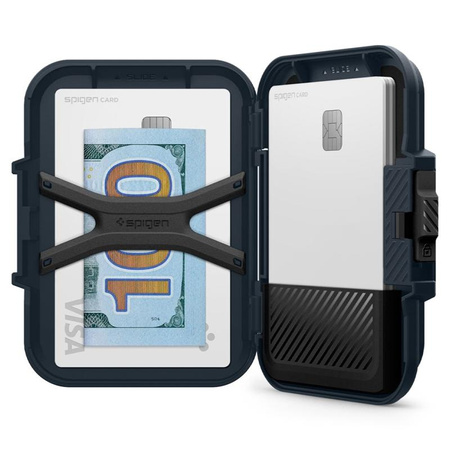 Spigen Lock Fit MagSafe - magnetická peněženka (kovová břidlicová)