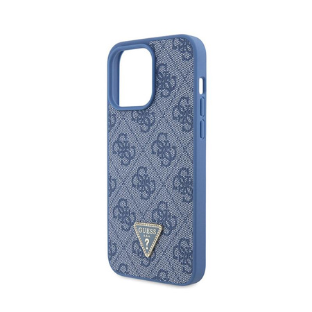 Étui Guess en cuir 4G Triangle Strass - iPhone 15 Pro Max (bleu)