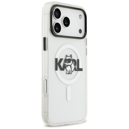 Karl Lagerfeld IML Choupette Sketch Logo MagSafe - Hülle für iPhone 17 Pro Max (transparent)