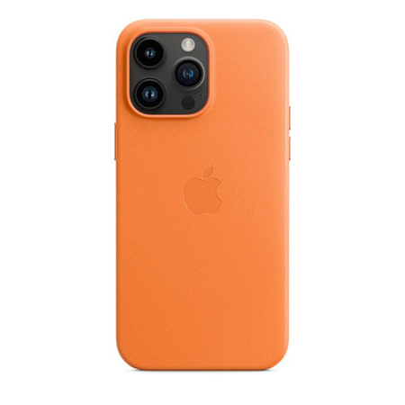Apple Ledertasche - Ledertasche mit MagSafe für iPhone 14 Pro Max (Orange)