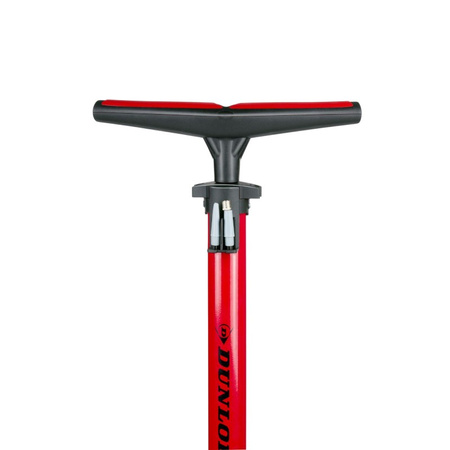Dunlop - Standpumpe für Fahrräder, Bälle, Matratzen mit Manometer (Rot)