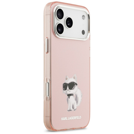Karl Lagerfeld IML Aquarelle Choupette & Logo MagSafe - iPhone 17 Pro Hülle (Pink)