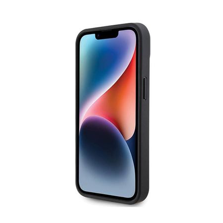 Karl Lagerfeld Leather Monogram Hot Stamp Metal Logo - pouzdro pro iPhone 15 (černé)