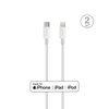 Puro Plain - Câble de connexion USB-C vers Lightning MFi 2m (blanc)