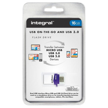 Flash disk Integral Micro Fusion - duální USB 3.0 a micro USB OTG 16 GB Flash disk