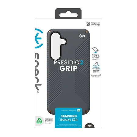 Speck Presidio2 Grip - Samsung Galaxy S24 tok (szénszürke / hideg bronz)