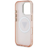 Guess IML Metal Glitter 4G Circle Triangle MagSafe - pouzdro pro iPhone 16 Pro (růžové)