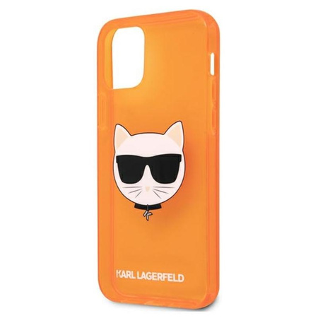Karl Lagerfeld Choupette Head - pouzdro pro iPhone 12 Pro Max (fluo oranžová)