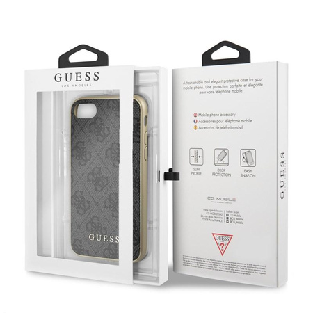 Kolekce Guess 4G Charms - pouzdro pro iPhone SE 2022 / SE 2020 / 8 / 7 (šedé)