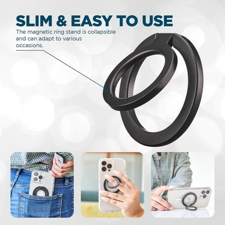 Case-Mate Magnetic Ring Stand - MagSafe ujjtartó állvány funkcióval (matt fekete)