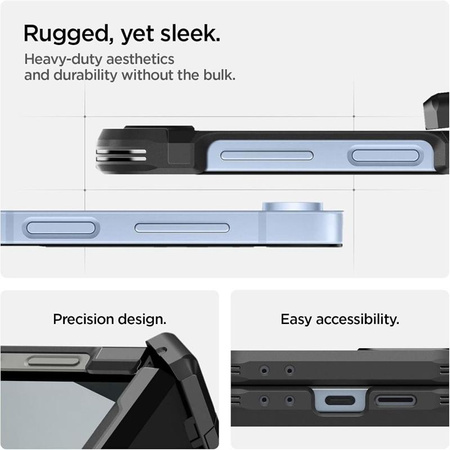 Spigen Tough Armor Pro Mag MagSafe – Hülle für Samsung Galaxy Z Flip 6 / 7 FE (Schwarz)