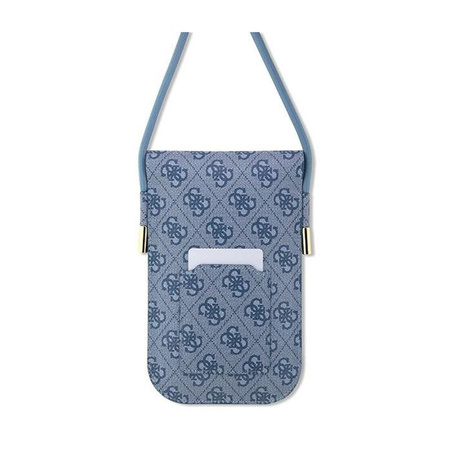 Guess 4G Metal Script Logo - Phone crossbody bag (blue)
