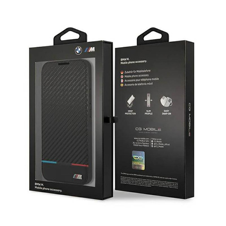 Pouzdro BMW Booktype M Collection Triangles - Samsung Galaxy S22+ (černé)