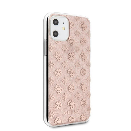 Guess 4G Peony Solid Glitter - iPhone 11 tok (rózsaszín)