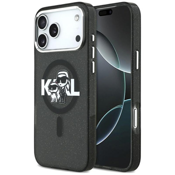 Karl Lagerfeld IML Glitter Karl & Choupette Sketch Logo MagSafe - Case for iPhone 17 Pro Max (black)
