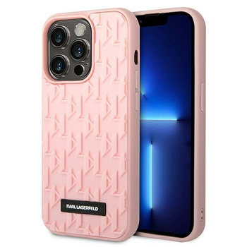 Karl Lagerfeld Monogram 3D Pattern - Coque iPhone 14 Pro Max (rose)