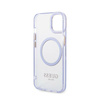 Guess Gold Outline Transluzentes MagSafe - Hülle für iPhone 14 (Violett)