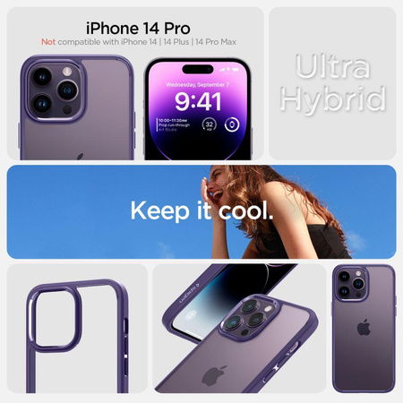 Spigen Ultra Hybrid - tok iPhone 14 Pro készülékhez (lila)