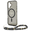 Guess IML Glitter With Pearl Strap MagSafe - iPhone 16 Case (noir)