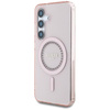 Guess Rhinestones imprimé Logo classique MagSafe - étui pour Samsung Galaxy S25 (rose)