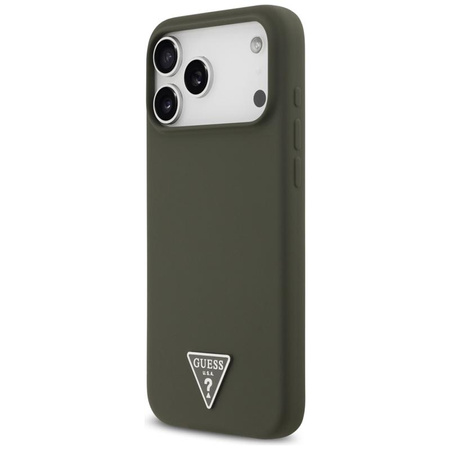 Guess Silicone Triangle Logo MagSafe - Pouzdro iPhone 17 Pro Max (khaki)