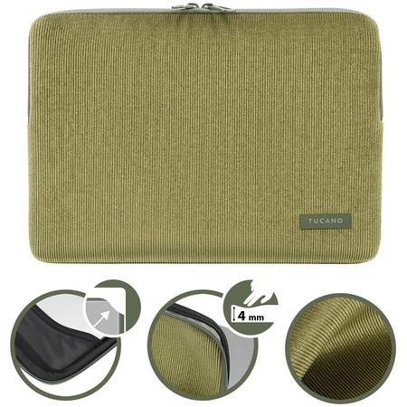 Tucano Velluto - MacBook Pro 13" (M2/M1/2022-2016) / MacBook Air 13" (M4/M3/M2/M1/2025-2018) / Laptop 12" cover (green)