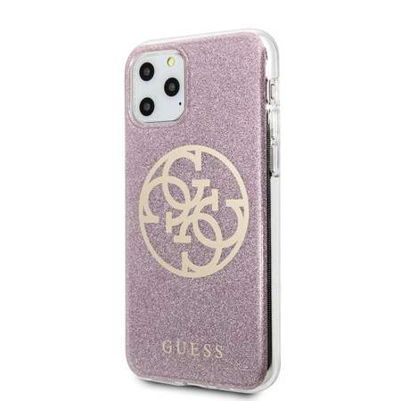 Guess Circle Glitter 4G - Coque iPhone 11 Pro (rose)