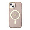 Guess Glitter Gold MagSafe - Case for iPhone 14 Plus (Pink)