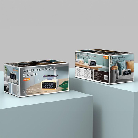 WEKOME Beluga D6 Dream - Multifunktionaler kabelloser Lautsprecher / FM-Radio mit induktivem Laden 15W MagSafe (Weiß)