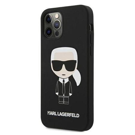 Karl Lagerfeld Fullbody Silicone Iconic - pouzdro pro iPhone 12 / 12 Pro (černé)