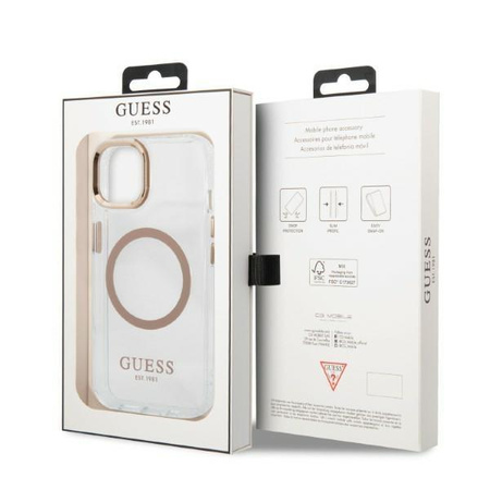 Guess Metal Outline MagSafe - Case for iPhone 13 (Clear)