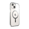 Speck Presidio Perfect-Clear MagSafe - tok iPhone 16e / iPhone 15 / iPhone 14 / iPhone 13 (átlátszó / krómozott kivitel / derűs ezüst)