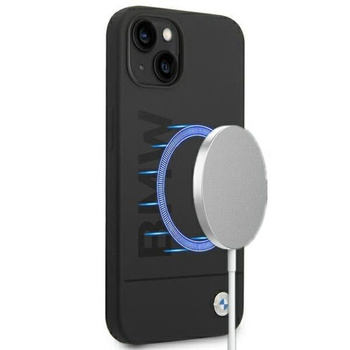 BMW Silikon Signature Logo Magsafe - iPhone 14 Plus Tasche (schwarz)