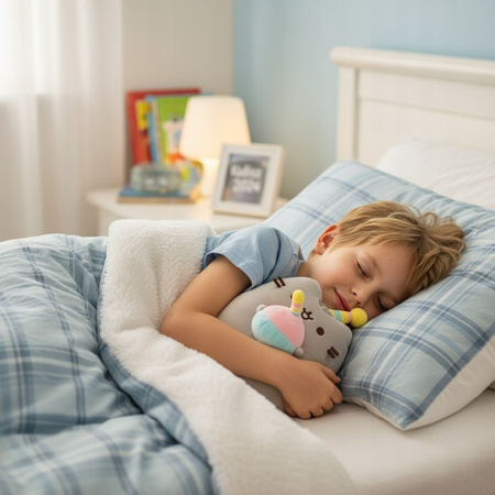 Pusheen - Plyšové zvířátko s narozeninovou čepicí a dortem o průměru 24 cm