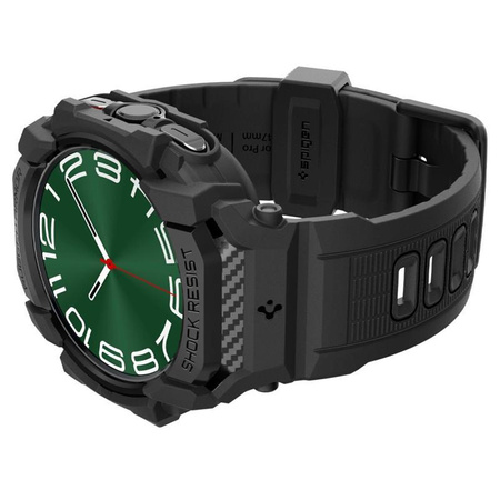 Spigen Rugged Armor Pro - Pásek + pouzdro na Samsung Galaxy Watch Ultra 47 mm (2025/2024) (Matná Černá)