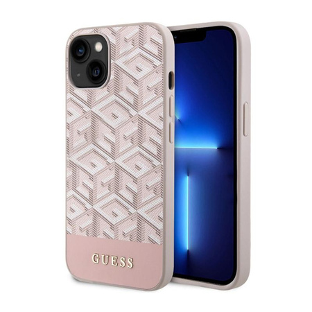 Guess GCube Stripes MagSafe - iPhone 14 Plus Tasche (Rosa)