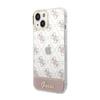 Guess 4G Stripe Script Logo Electroplated Pattern – Etui iPhone 14 (różowy)