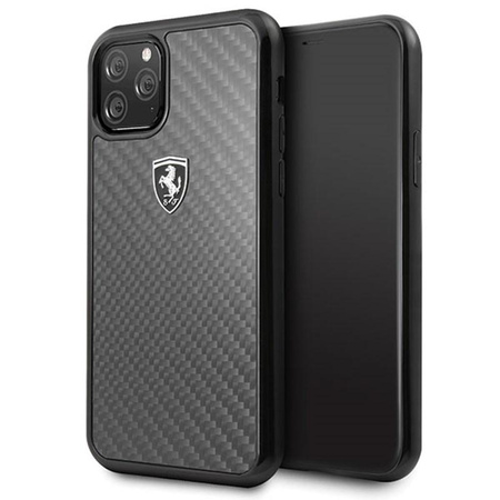 Ferrari Real Carbon Heritage - Etui iPhone 11 Pro (czarny)