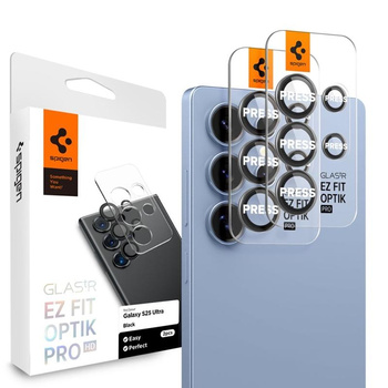 Spigen Optik Pro GLAS.TR EZ Fit Camera Protector 2-Pack - Lens protection glass for Samsung Galaxy S25 Ultra (2 pcs) (Black)