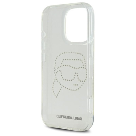 Karl Lagerfeld IML Rhinestones Karl Head - Coque pour iPhone 16 Pro Max (Transparent)
